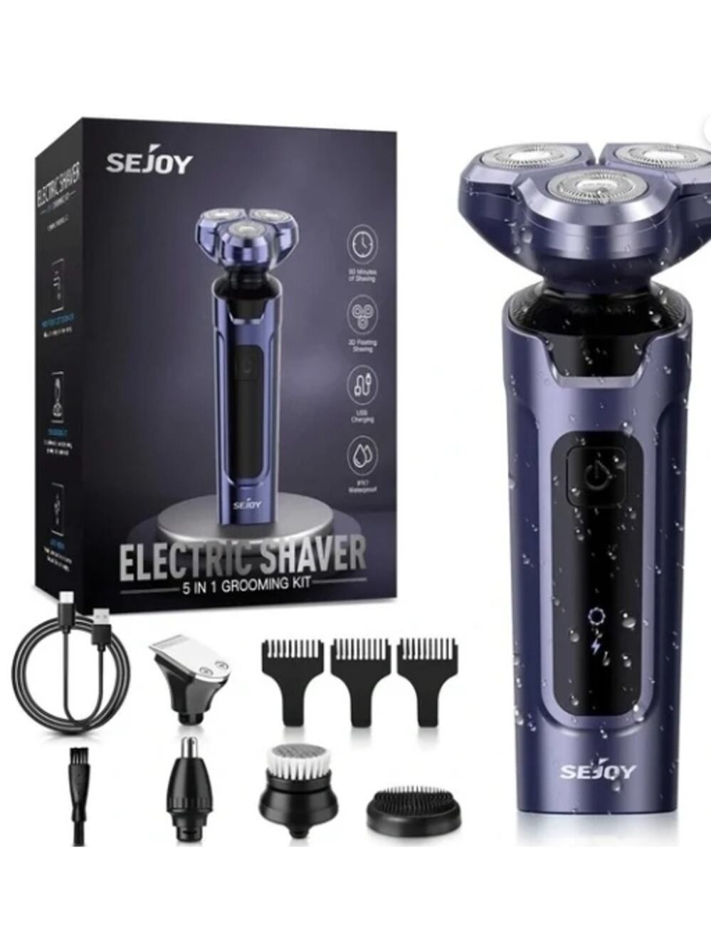 Sejoy 5-in-1 Electric Shaver Grooming Kit, Shaver, Trimmer, New In Open Box